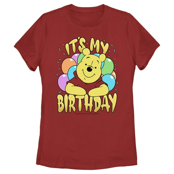 Women's Winnie the Pooh It's My Birthday Graphic Tee Red X Large