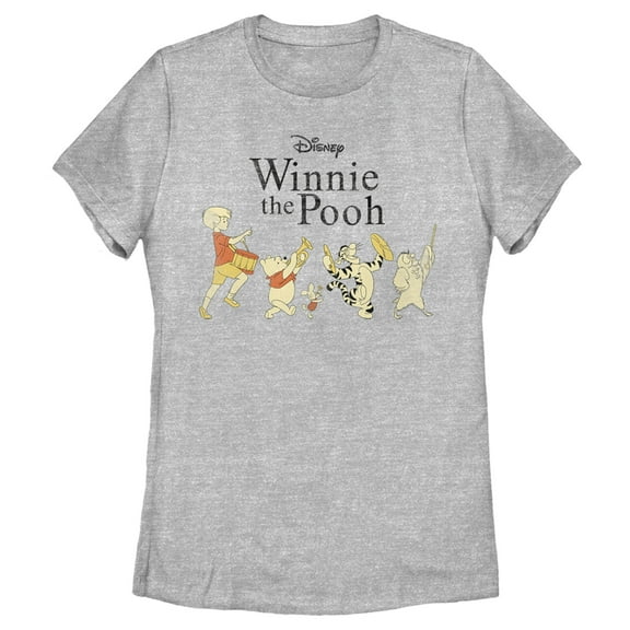Women's Winnie the Pooh Music Parade  Graphic Tee Athletic Heather Large