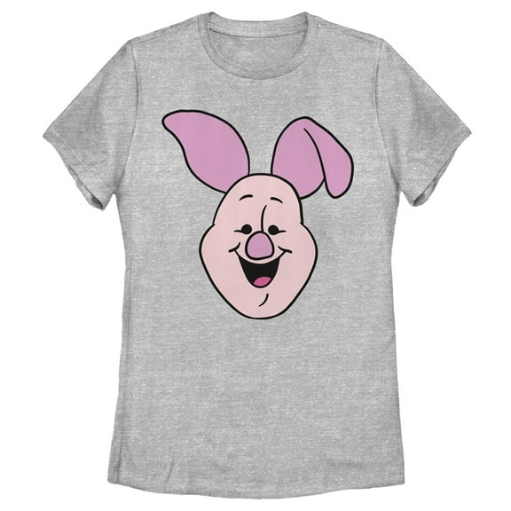 Women's Winnie the Pooh Piglet Big Face  Graphic Tee Athletic Heather Medium