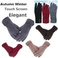 thumbnail image 1 of Women's Winter 1 Pair Breathable Outdoor Touchscreen Gloves, Winter Warm Thermal Soft Lined Thick Texting Fleece Gloves Windproof Driving Gloves, 1 of 6