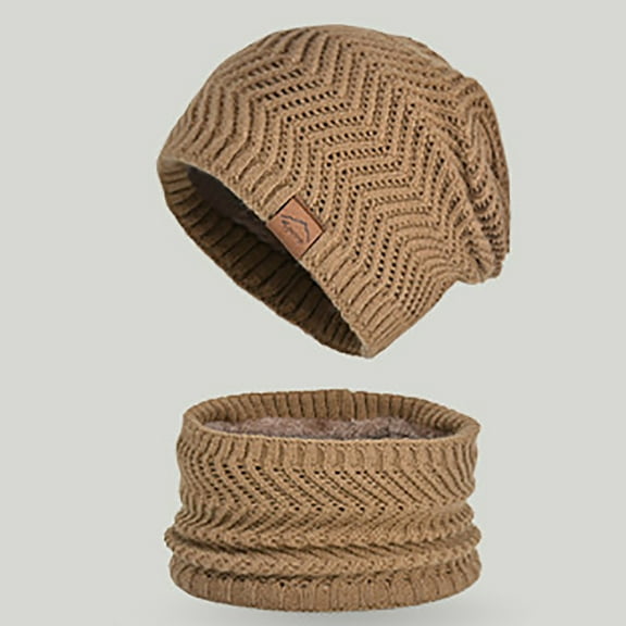 Women's Winter 2 Piece Set Fleece Lined Beanie & Scarf Outdoor Thermal Hat