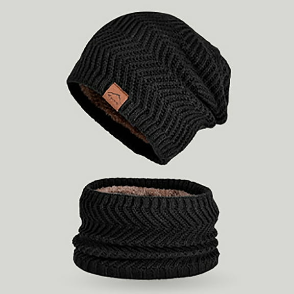 Women's Winter 2 Piece Set Fleece Lined Beanie & Scarf Outdoor Thermal Hat