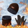 thumbnail image 1 of Women's Winter 3-Piece Set, Fleece Lined Neck Warmer Hat and Non-Slip Gloves, Thermal Cold Weather Accessories, Skiing Outdoor Set Coffee, 1 of 3