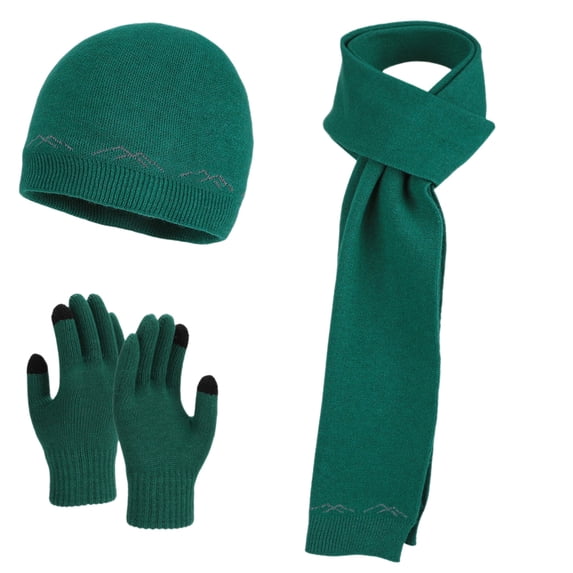 Women's Winter Accessory Set with Brimless Knit Hat, Scarf and Gloves ...