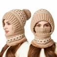 thumbnail image 1 of Women's Winter Balaclava, 3-in-1 Knit Scarf Hat with Plush Lining, Full Face Cover Beanie for Skiing, Snowboarding, Hiking and Outdoor Cold Weather Activities, 1 of 7