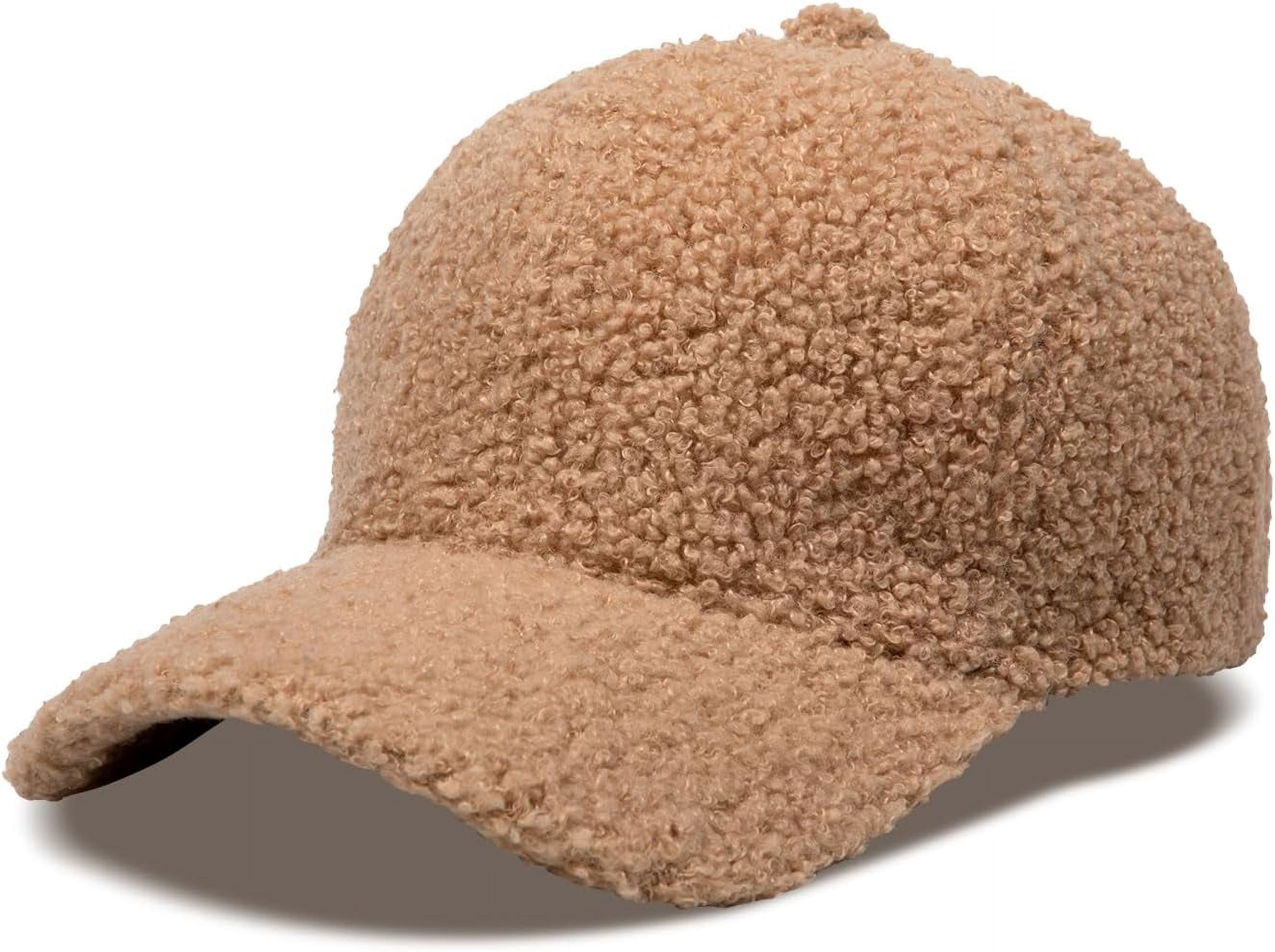 Women\'s A Beige Winter Warm Classic Wool Adjustable Baseball Style Hat Cap Soft Knitted Alpaca Wool Crochet Baseball Cap - Hand Wash  main image 3