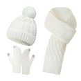 thumbnail image 1 of Women's Winter Beanie Hat Scarf Gloves Set, 3-Piece Thermal Touchscreen Gloves & Knit Accessories for Outdoor Sports, Christmas Gift for Her, 1 of 5