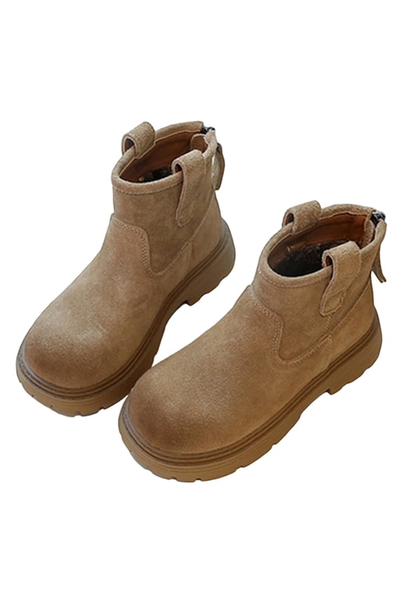 Women's Winter Booties - Soft Sole, Comfy Outdoor Shoes in Tan for Cold Weather