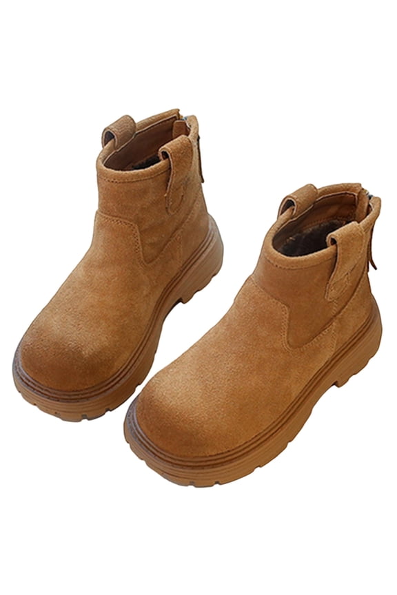 Women's Winter Booties - Soft Sole, Comfy Outdoor Shoes in Tan for Cold Weather