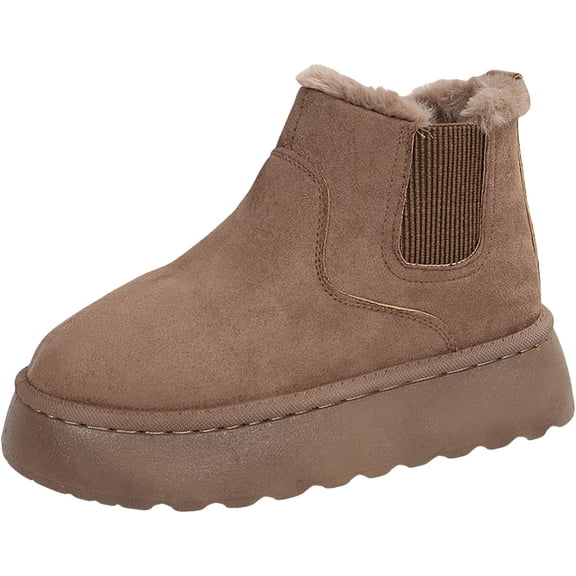 Women's Winter Boots Casual Warm Cotton Shoes Non Slip Comfortable Fashion Thick Bottom Plush Booties