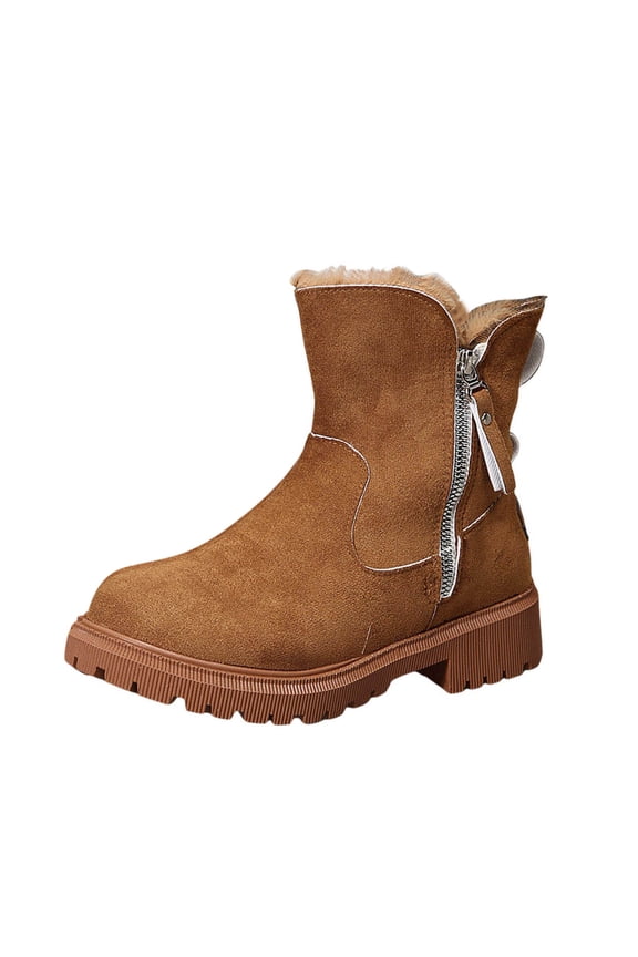 Women's Winter Boots Leather Uppers Insulated Real Wool Comfort Thermal Outdoor Cold Weather Footwear 7 Brown