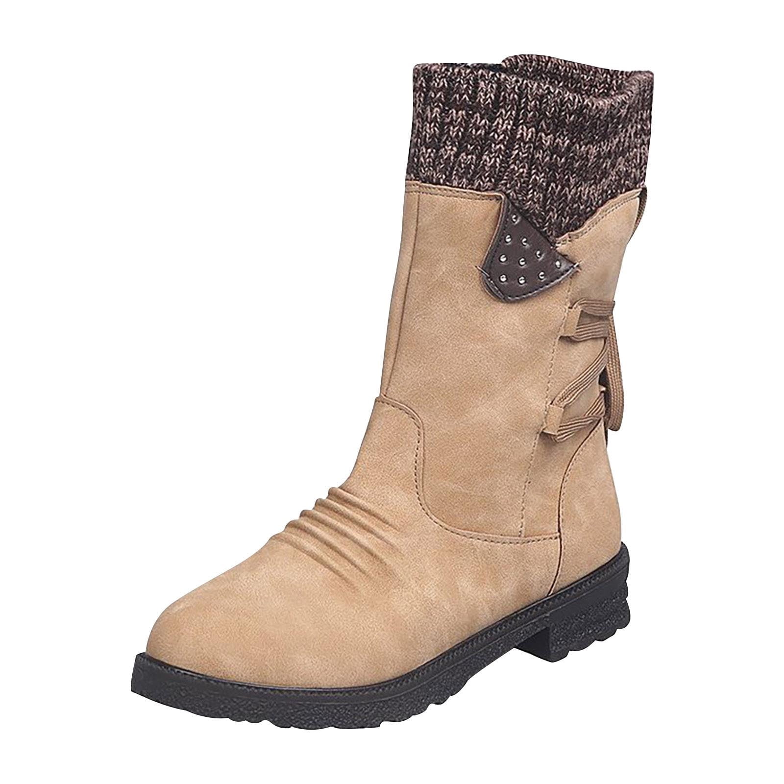 BlackTwig Women's Fur-Lined Ankle Boots - Genuine Suede, Faux Fur, Lace-Up Winter Booties 5 thumbnail image