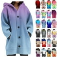 thumbnail image 1 of Women's Winter Button Down Cardigan Sweaters Mock Neck Lantern Long Sleeve Chunky Knit Jacket Trendy Outerwear Ndbuld ,Purple,2XL, 1 of 5