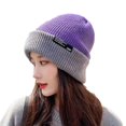 thumbnail image 1 of Women's Winter Cap Classic Beanies for Women Roll Up Edge Skull Cap Fisherman Beanie Accessories for Outdoor Travel, 1 of 7
