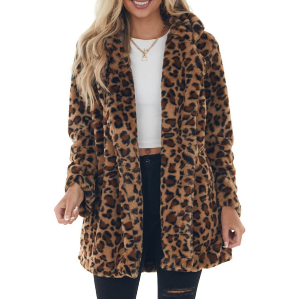 Oversized top leopard jacket