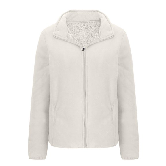 Women's Winter Casual Jackets Solid Color Pocket Cultivate Oneself Hodded Outerwear Coats with Pockets Beige M-4XL