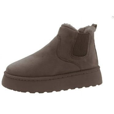 Women's Winter Chelsea BootWomen's thick-soled snow boots cotton shoes with velvet lining round toe pull-on cotton boots