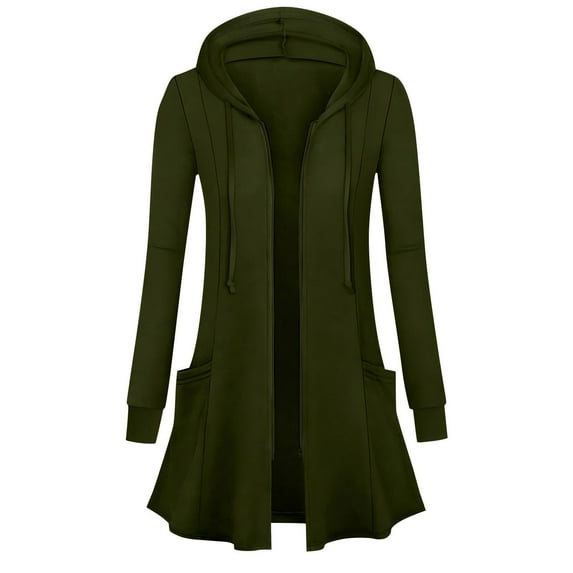Women's Winter Coat Jacket Long Sleeve Horn Button Plush Warm Coat with Solid Color and Pockets for Women's Casual Fashion and Apparel,Army Green,L
