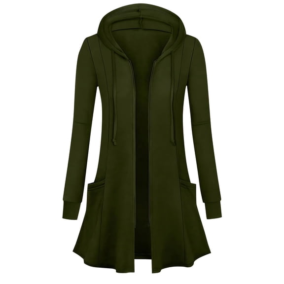 Women's Winter Coat Jacket Long Sleeve Horn Button Plush Warm Coat with Solid Color and Pockets for Women's Casual Fashion and Apparel,Army Green,S