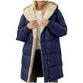 thumbnail image 1 of Women's Winter Coat Puffer Warm Lightweight Jacket Long Sleeve Casual Fashion Solid Color Pocket Zippered Tops Thickened Down Coat, 1 of 3