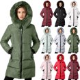 thumbnail image 1 of Women's Winter Coat Waterproof Winter Jacket Women's Winter Down Jacket With Hood Waist And To Overcome Outer Long Sleeve Long Coats Army Green L, 1 of 9