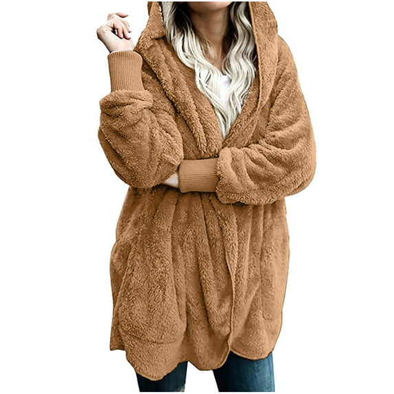 Women's Winter Coats Clearance Sale,Women Oversized Sherpa Jackets Fuzzy Fleece Hoodies Zip Up Outerwear Coat with Pockets