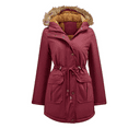 thumbnail image 1 of Women's Winter Coats Fleece Parkas Anoraks Hooded Military Jacket Coats, 1 of 8