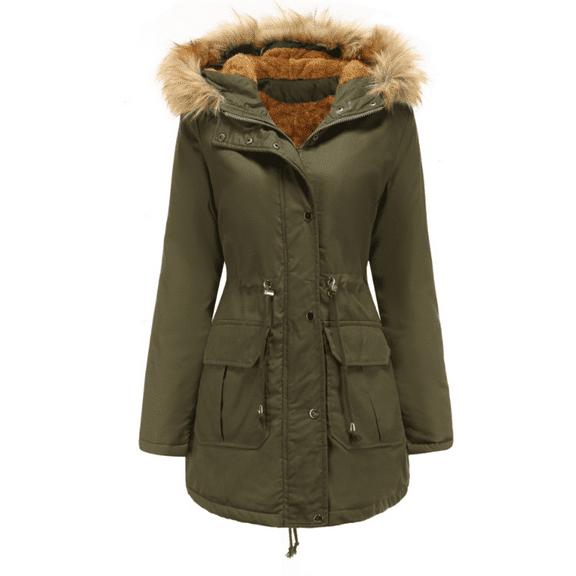 Women's Winter Coats Fleece Parkas Anoraks Hooded Military Jacket Coats