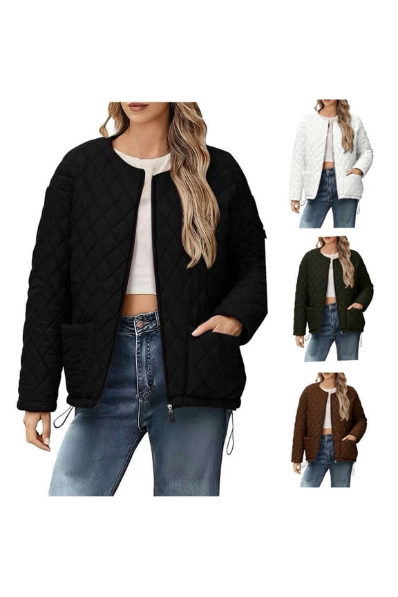 Women's Winter Coats Jackets Outerwear Zip Up Short Warm Windproof Snow Jacket with Pockets for Casual Daily Wear Travel Fashion Essential Gift | Aestivo,Coffee M