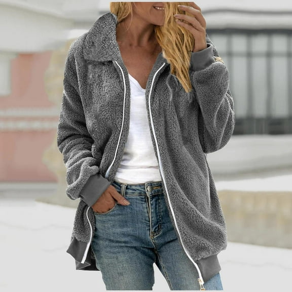 Women's Winter Coats Mid Length Lined Warm Heavy Jackets Thickened Windproof Outerwear Fashion Woman Long Sleeve Turndown Collar Solid Zipper Pockets Blouse Causal Tops Coat