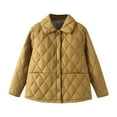 thumbnail image 1 of Women's Winter Coats Sevevn Women Warm Quilted Jackets Long Sleeve Button Up Soild Puffer Jacket Coats With Pockets, 1 of 8