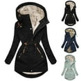thumbnail image 1 of Women's Winter Coats Thicken Soft Jacket Hooded Warm Coat Outerwear with Pockets Overcoat Snow, 1 of 3