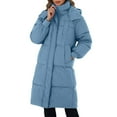 thumbnail image 1 of Women's Winter Coats, Thickened Insulated Parka Jacket with Hood Blue XXXL, 1 of 4