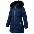 thumbnail image 1 of Women's Winter Coats Waterproof Windproof Warm Thicken Hooded Puffer Jacket, Navy 3XL, 1 of 8