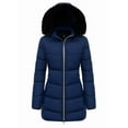 thumbnail image 1 of Women's Winter Coats Waterproof Windproof Warm Thicken Hooded Puffer Jacket, Navy 3XL, 1 of 7