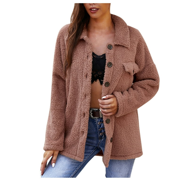 Women s Winter Color Overcoat Casual Loose Outwear Warm Coat