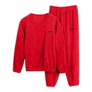 BAODANN Women's Winter Coral Pajama Set Long Sleeve Shirt and Warm Pantsuit Fashionable Loungewear Tartan Plaid Pajamas Womens Christmas Pajamas Set Pajama Tops Womens Flannel Pants Petite Pajama Gram