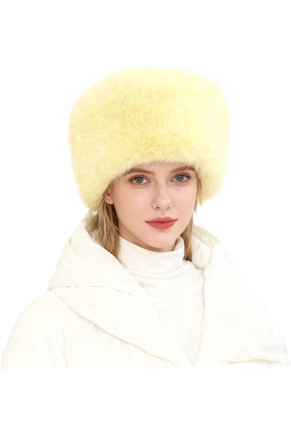 Women's Winter Cossack Hat Russian Style Long Pile Faux Fur