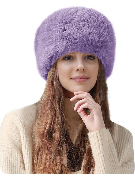Women's Winter Cossack Hat Russian Style Long Pile Faux Fur