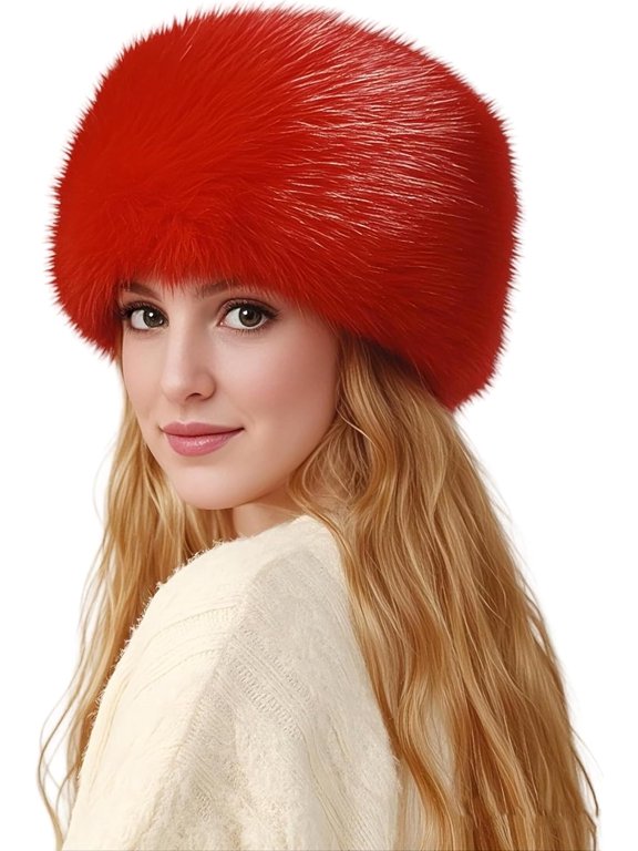 Women's Winter Cossack Hat Russian Style Long Pile Faux Fur