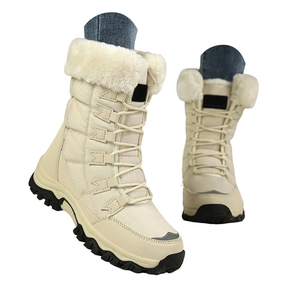 YLYL Womens Snow Boots Warm Fur Lined Waterproof Non Slip Winter Outdoor Hiking Ankle Booties