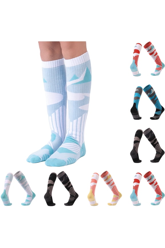 Women's Winter Crew Ski Socks, Thickened Cushioned, Windproof Warm Odor Resistant, Mid Calf Thermal Socks for Ski Snowboard Hiking Cold Outdoor | TruHer,Red Free Size