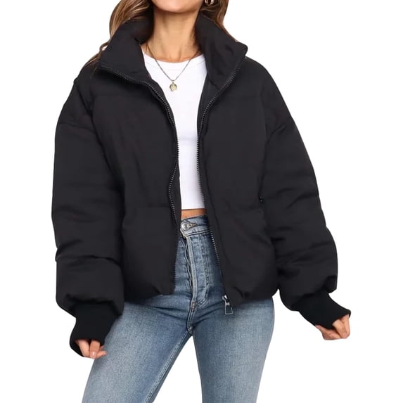 Women’s Winter Cropped Puffer Jacket Coat Short Warm Quilted Jacket