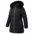 thumbnail image 1 of Women's Winter Down Coats Waterproof Thicken Hooded Insulated Quilted Puffer Jacket, Black L, 1 of 8