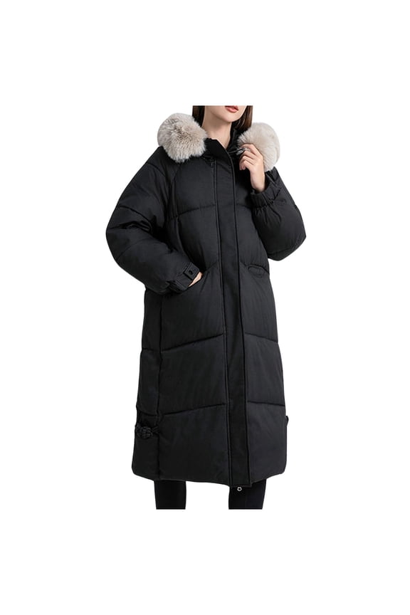 Women's Winter Down Jacket 2024 Popular Style Long Sleeve Zipper Loose Warm Down Jacket