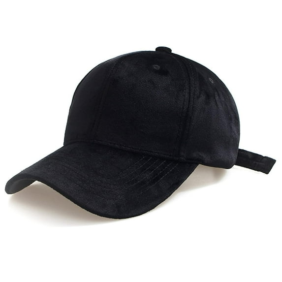 Women's Winter Fall Classic Style Velvet Baseball Cap 6 Panel Fashionable Adjustable Sports Hat for Women
