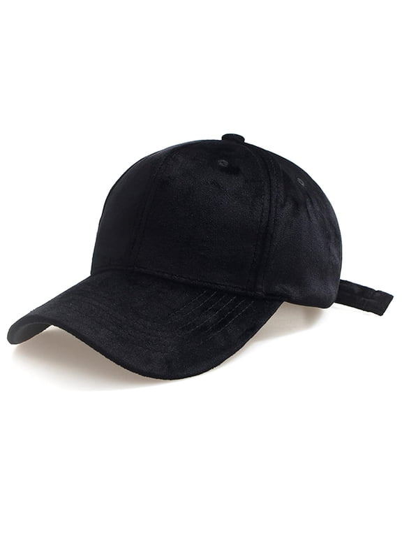 Women's Winter Fall Classic Style Velvet Baseball Cap 6 Panel Fashionable Adjustable Sports Hat for Women