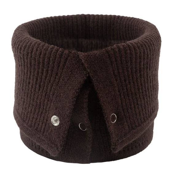 Women's Winter Fashion Scarves - Wool Neck Warmer for Men and Women Double Layer Knit Ring Scarf Winter Windproof Cold Weather Accessory,Coffee