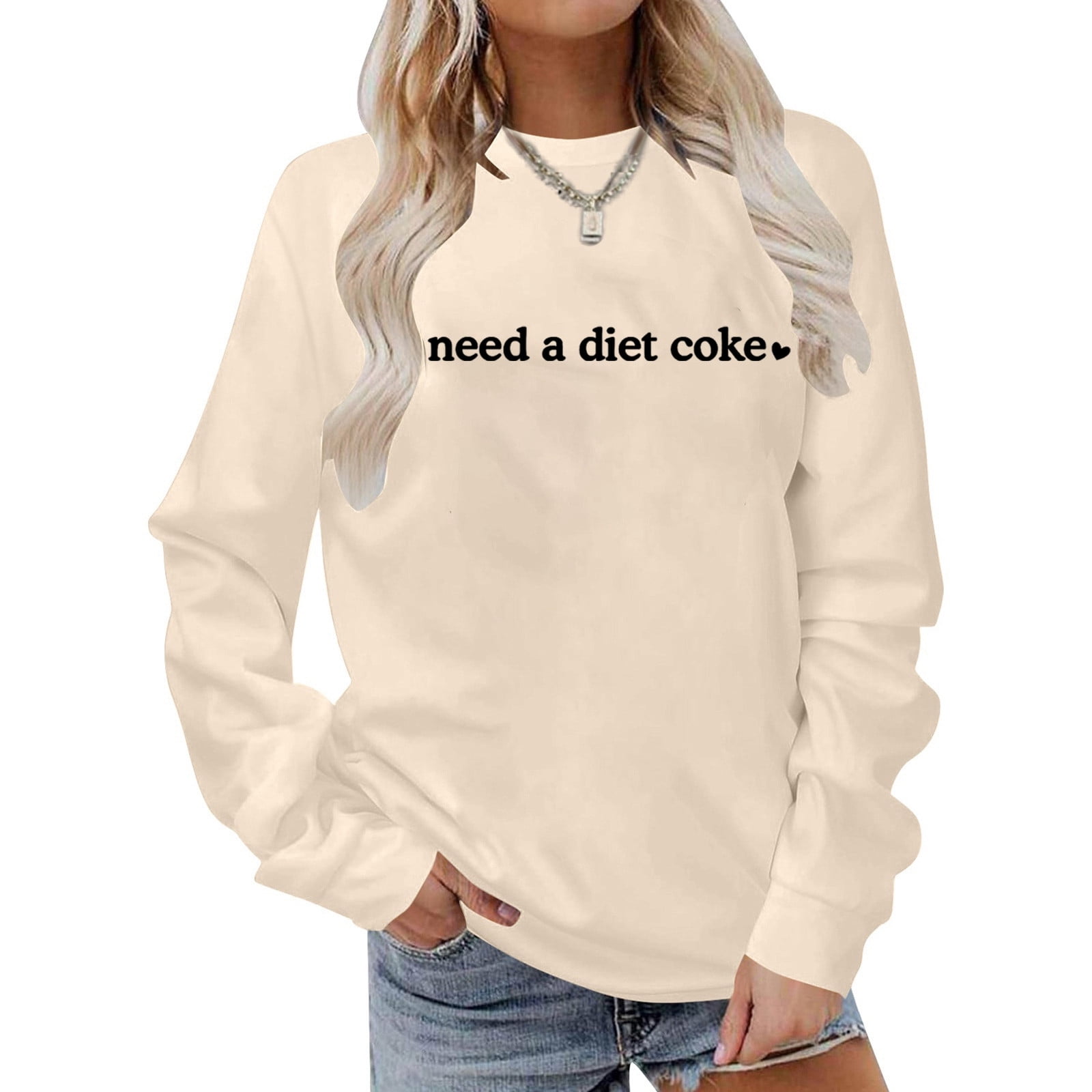 Women's Winter Fashion Sweatshirt Festive Christmas Print Round