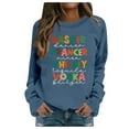 thumbnail image 1 of Women's Winter Fashion Sweatshirt Festive Christmas Print Round Neck Top Cozy Long Sleeve Pullover Casual Holiday Outfit, 1 of 2